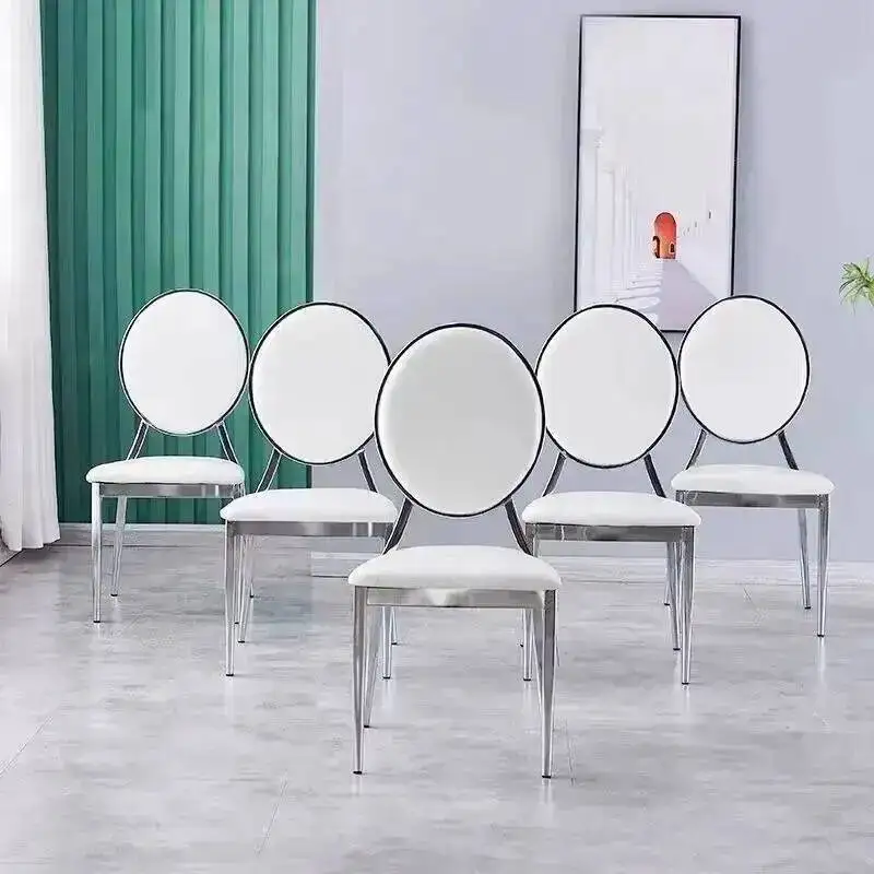VIP High-End Restaurant Chair, Electroplated Chair, Banquet Silver Dining Table Chair for Private Rooms Restaurant Chair Muebles