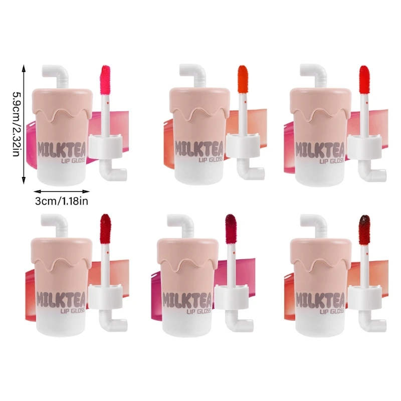 Lip Glaze Stain Matte Liquid ลิปสติก Moisturizing Lip Tints Milktea Lip Gloss Dropship