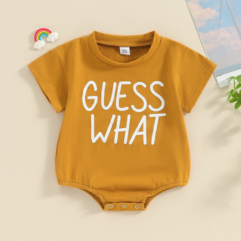 Baby Girls and Boys Romper Bubble Long Sleeve Letter Print Buttock Chick Print Jumpsuit Infant Toddler Bodysuits Outfits