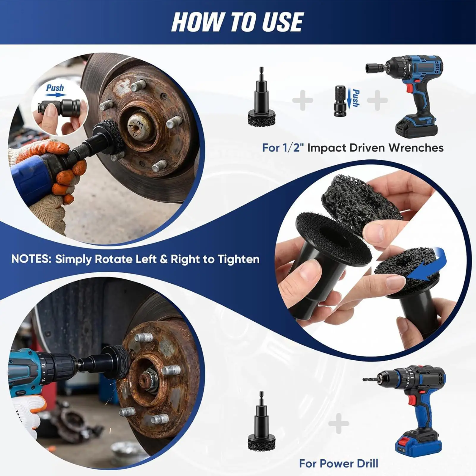 

Wheel Hub Cleaning Tool Rim Rotor Detailing Kit Lug Stud Cleaning Tool For Motorcycle Truck Trailer Vehicle Sedan Garage Outdoor