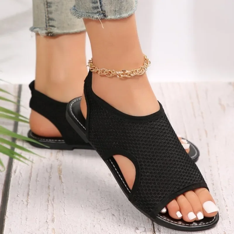 Women Summer Mesh Casual Sandals Ladies Wedges Outdoor Shallow Platform Shoes Female Slip-On Light Comfort Shoes Plus Size