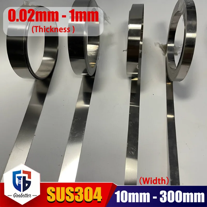 Width 10mm-300mm 304 Stainless Steel Strip Thin Steel Plate Cutting Stainless Steel Thin Sheet Steel 0.02mm - 1mm Thickness