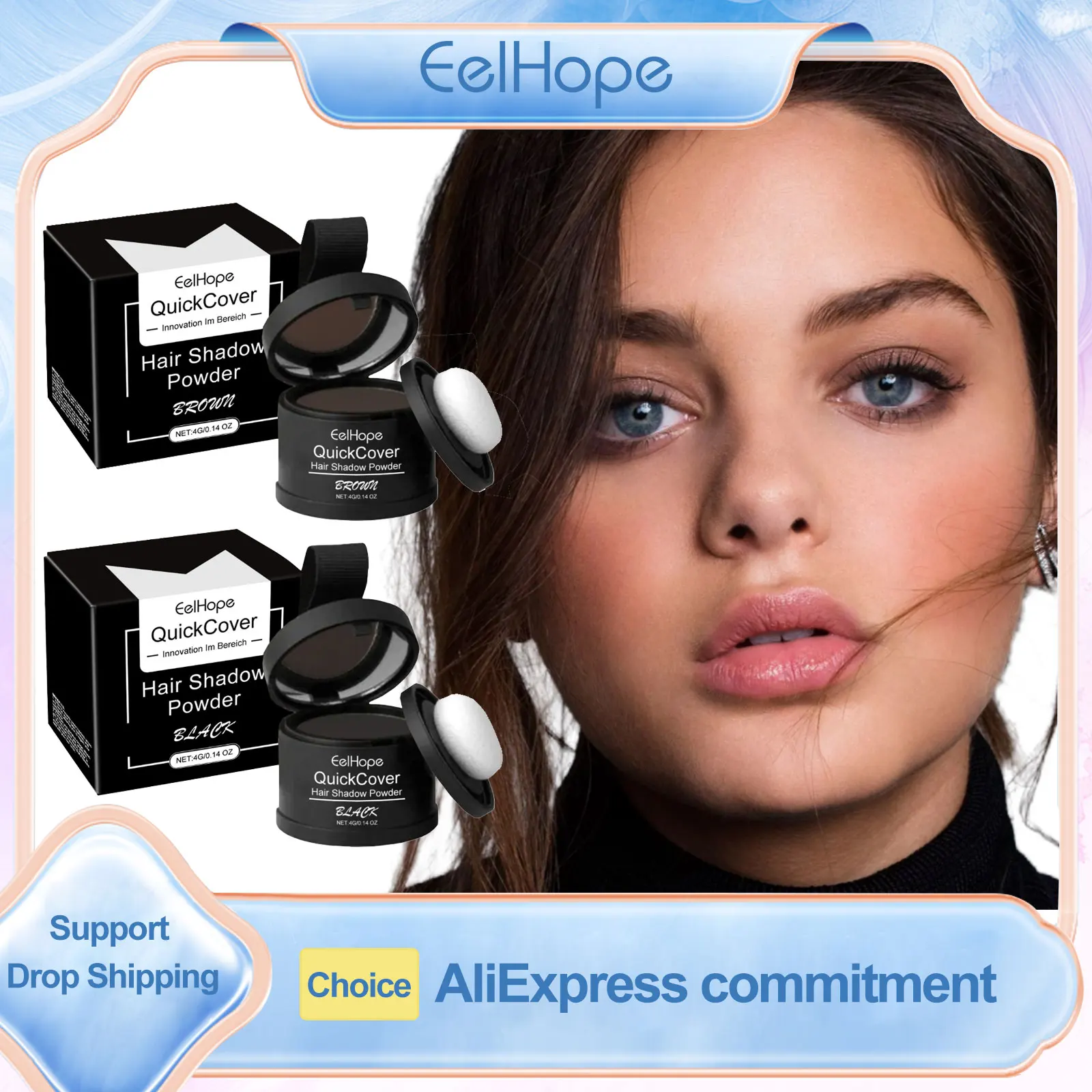 

Hairline Powder Waterproof Sweatproof Fluffy Hair Root Cover up Hair Shadow Powder for Hair Loss Products Baldness Hair Powder