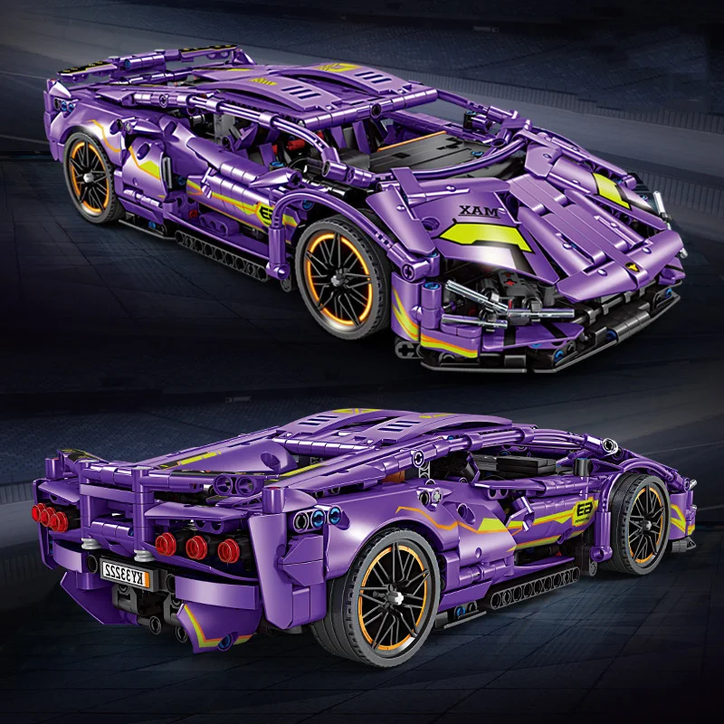 Briques de voiture de Super Sport Italia Bull, échelle 1:14, blocs de construction Aventador SVJ63, ensembles de modèles de supercar, jouets de véhicule en cadeau