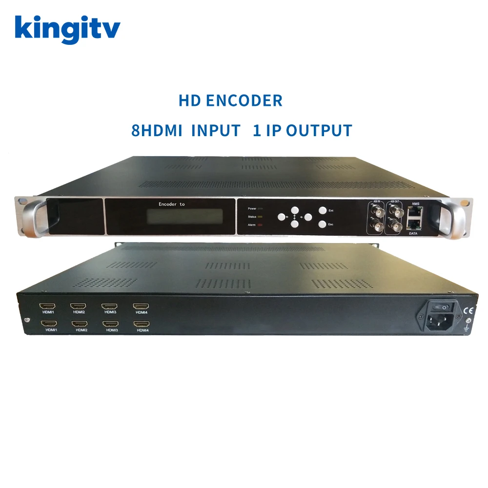 

8-канальный видеоэнкодер H.264 H.265 1080p при 60 кадрах в секунду с 4 выходами MPTS для головного станка цифрового телевидения