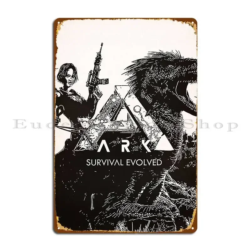 Panneau métallique Ark Survival Evolved, décoration classique, impression cinéma, affiche en étain