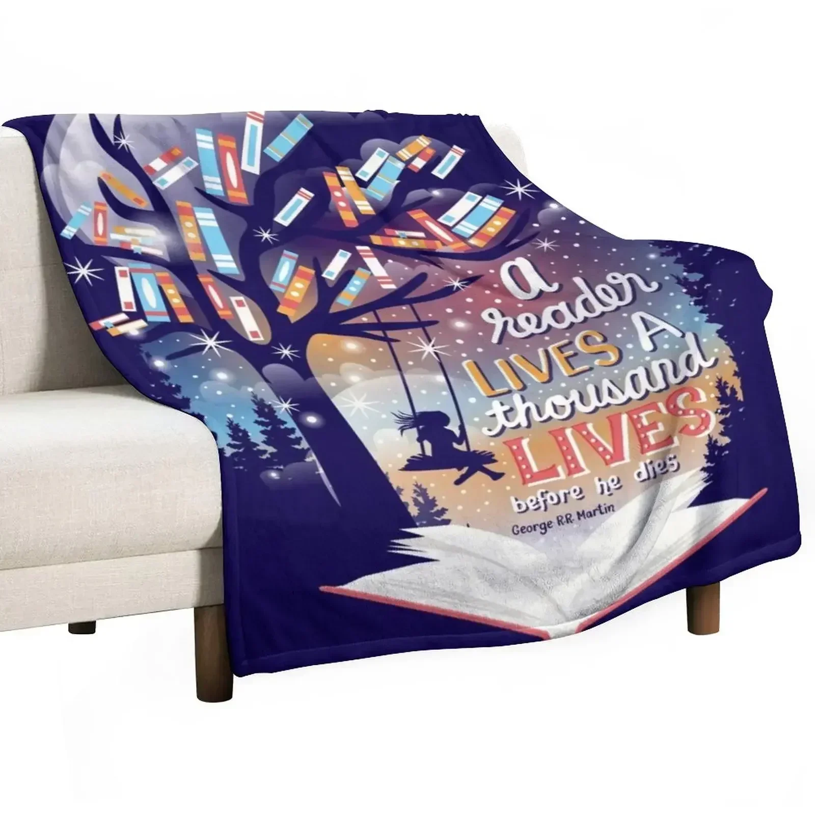 Thousand lives Throw Blanket Loose Quilt Sofa Quilt Flannels Picnic for sofa Blankets