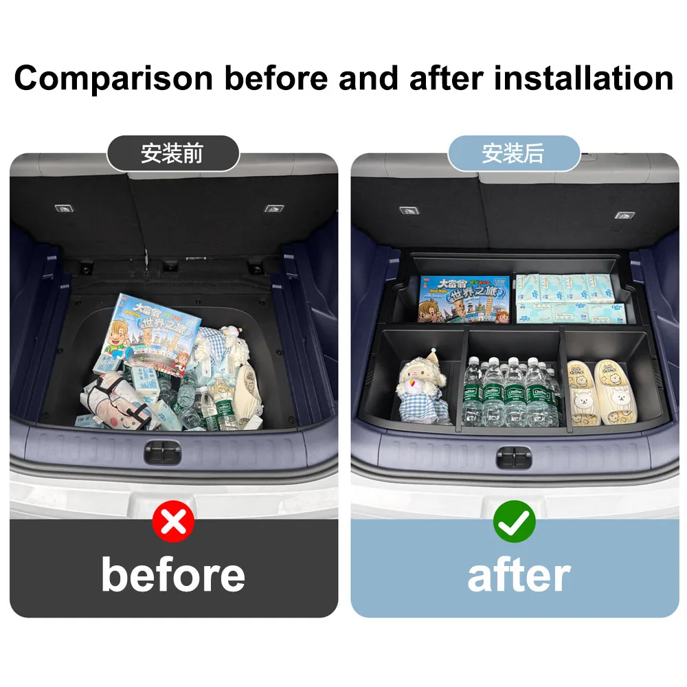 Fit For Leapmotor A10 2026 Upper Trunk Storage Box Interior Modification Supplies Large Capacity Partitioned Storage