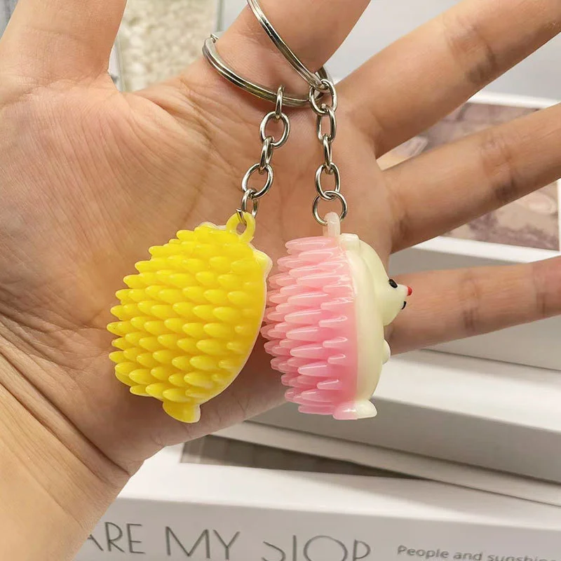 Mini Hedgehog Keychain Soft, Smooth, Key Chain Fidget Toys for Stress Relief, Perfect Sensory Toy Tactile, Calming, Relaxing