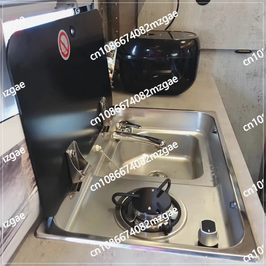 

Комплект из газовой плиты и раковины из нержавеющей стали 304 для автодомов, аксессуары для модификации автомобилей, прицепов, кемперов и кемпинга