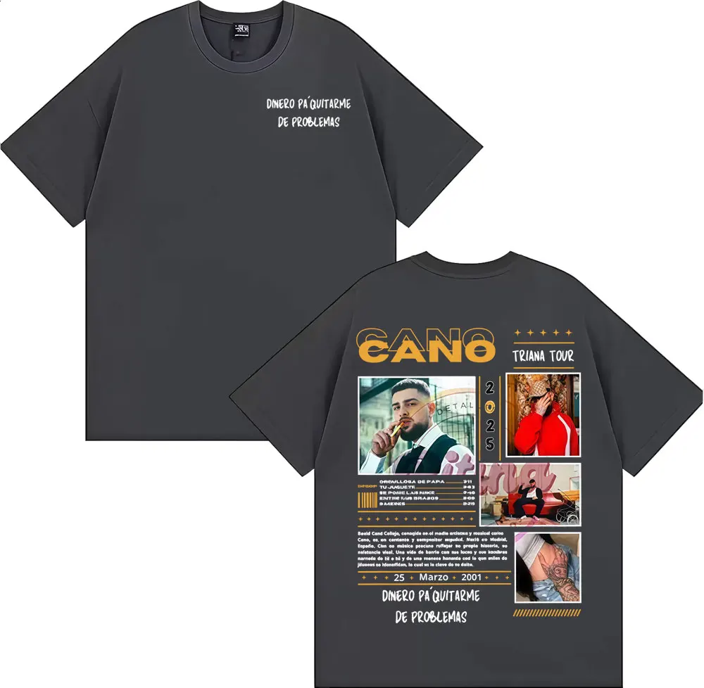 Rapper Cano Triana Tour Album 2025 Print Tee Shirt Men Casual Cotton Short Sleeve T-shirt Male Summer Tops High Quality T Shirt - view 3