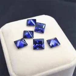 High Quality Tanzanite Square Faceted Gemstone Princess Cut Blue Tanzanite Gem TZ025