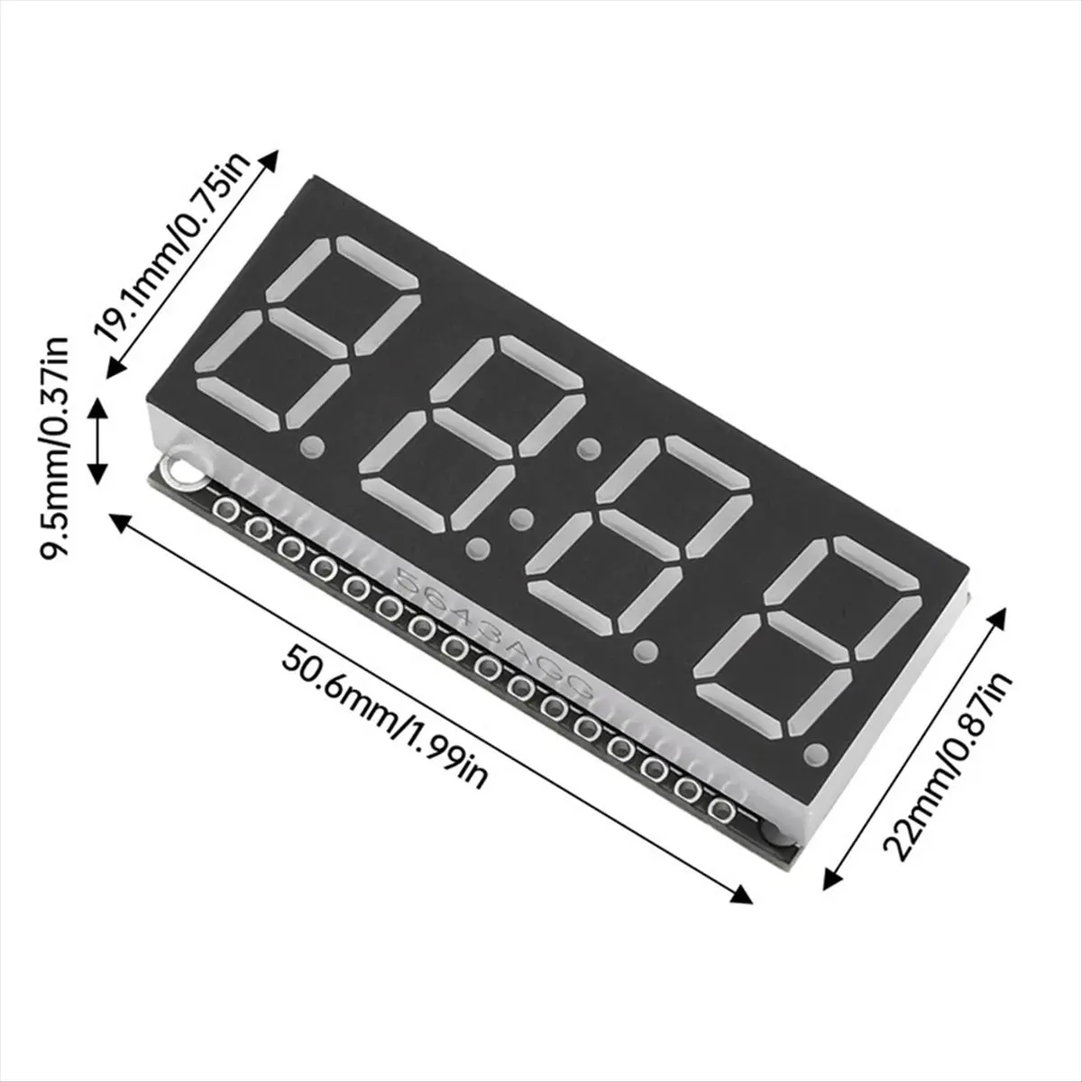 A003 HT16K33 LED Display Module 4 Digit 7 Segment 0.56 Inch Time Clock Indicator Tube Module White