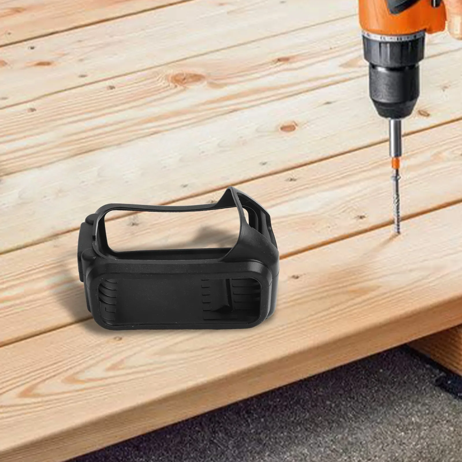 1pc Battery Frame Case Holder Rack Black Silicone Protect Cover For 20V 4.0,5.0 Battery Cover Devices Fireproofing Shell Protect