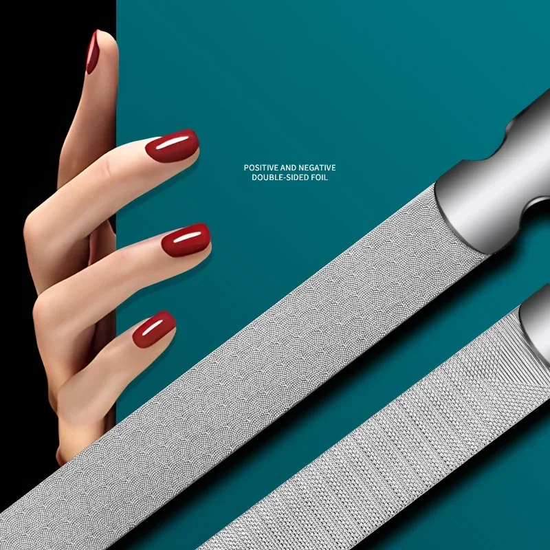 1pc Edelstahl Doppel Seite Nagel Datei Styling Zubehör Polish Remover Für Puffer Maniküre Werkzeuge Für Salon Zu Hause Und reisen