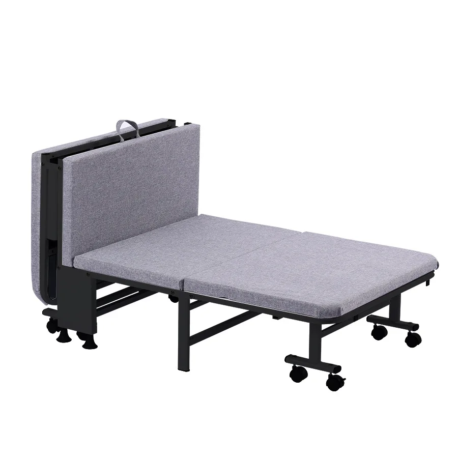 

High Quality Metal Single Door Folding Bed Dormitory Home Office Lunch Break Simple Folding Bed