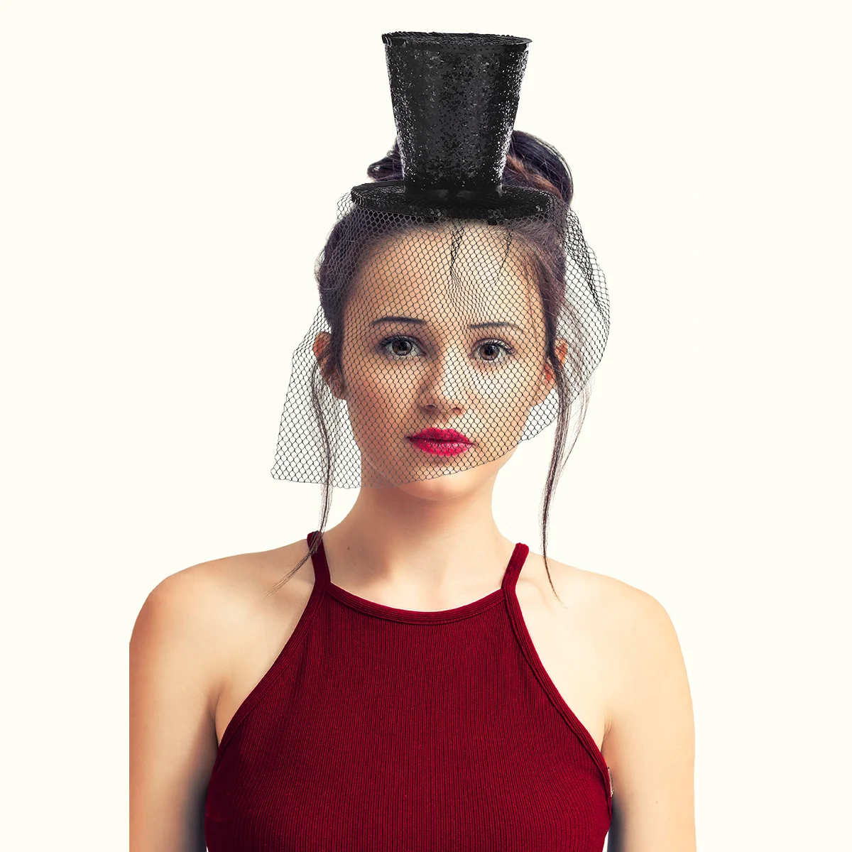 

British Style Headband Hat Hair Hoop Performance Fabric Stage Party Headwear Miss