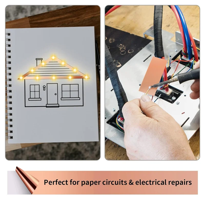 3 عبوات من شريط رقائق النحاس، 3 مقاسات شريط نحاسي موصل على الوجهين للزجاج الملون، والحرف اليدوية اليدوية، والحرف اليدوية، والجيتار