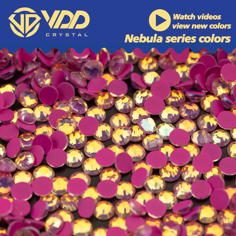 VDD 402 Rose-Nebula SS6-SS30 Glass Rhinestones Crystal Flat Back Glitter Strass Stones For Nail Art DIY Crafts Accessories