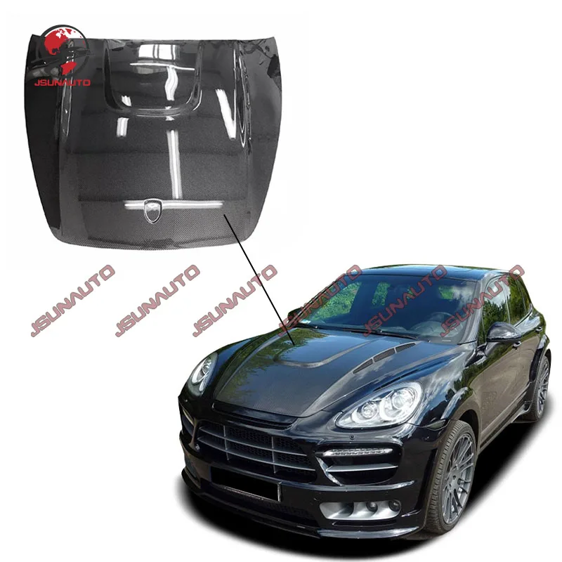 

Factory Supply For Cayenne Turbo Upgrade HM Style Carbon Fiber Engine Hood Part For 958.1 Cayenne Hood Bonnet Scoop