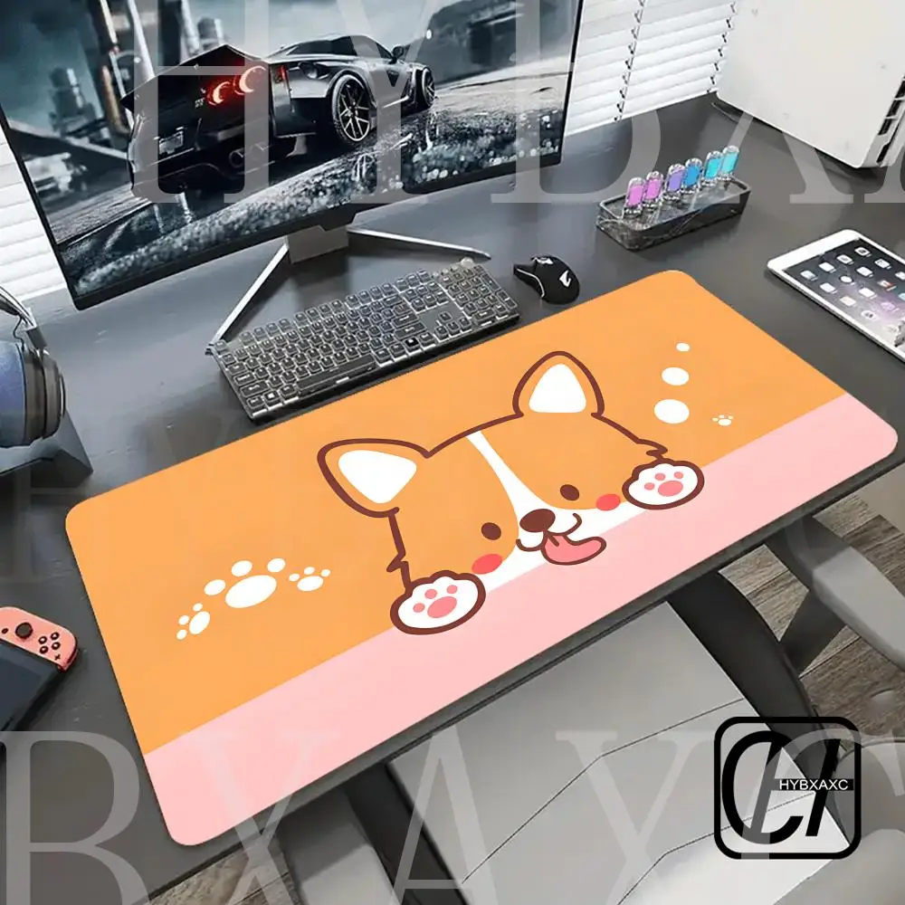 

Corgi Cute Dog Mouse Pad XXL New Extended Desk Mat Non Slip Durable Rubber Base Stitched Edge Gaming Pc HYBXAXC Large Mice Mat