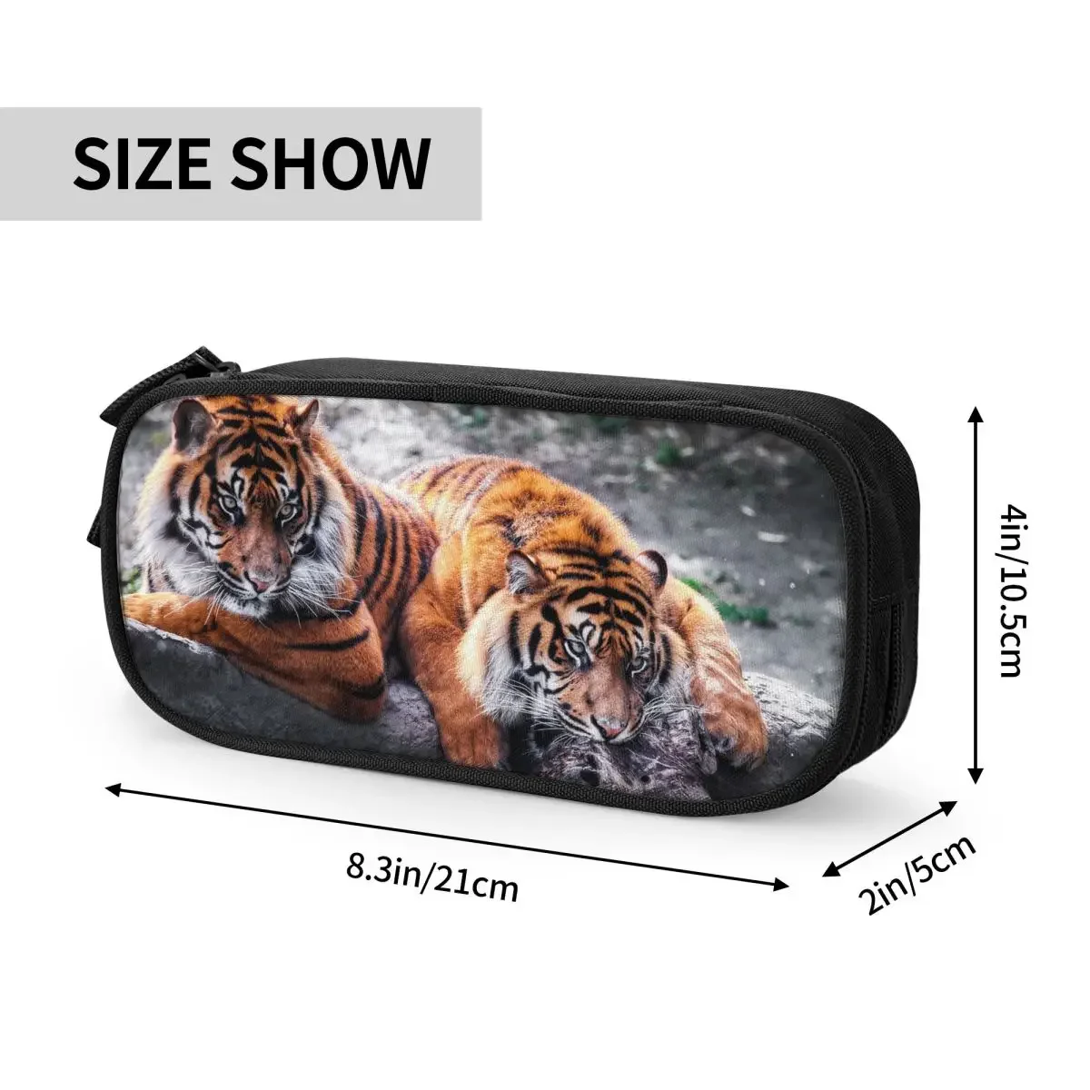 Bengal Tiger Bleistift Fall schöne Tier liebhaber Stift Box Tasche Mädchen Junge große Lagerung Büro Reiß verschluss Bleistift beutel