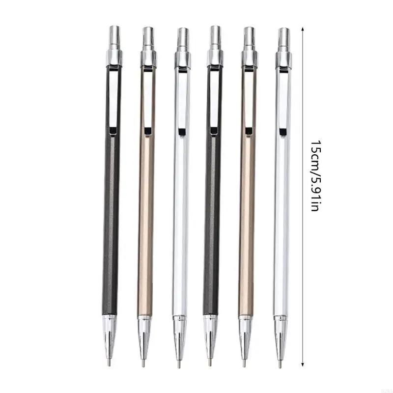 62ka 6pcs Dibujo lápiz mecánico metal lápiz automático, lápiz mecánico carpintero para dibujo dibujo los