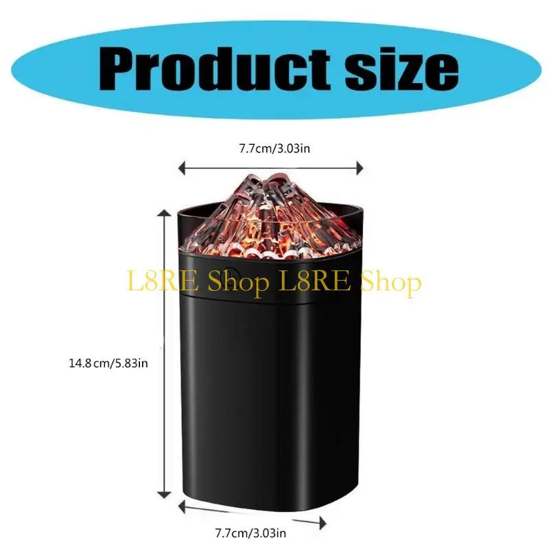 L8RE Portable Mini Volcano Humidifier 300ml Small Humidifier Cooling Mist Desktop Humidifier for Baby Bedroom Travel Office