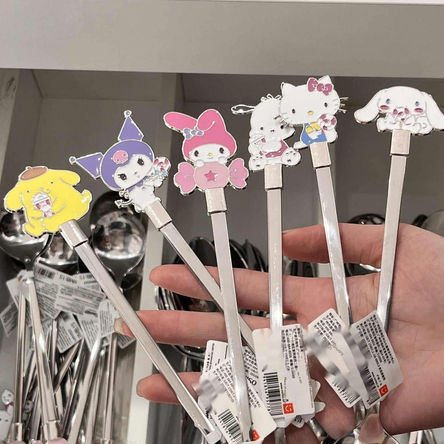 

hello kitty Kulomi Yugui Dog Pudding Dog Stainless Steel Dining Spoon Portable Long Handle Kulomi Tableware Household Cute Spoon