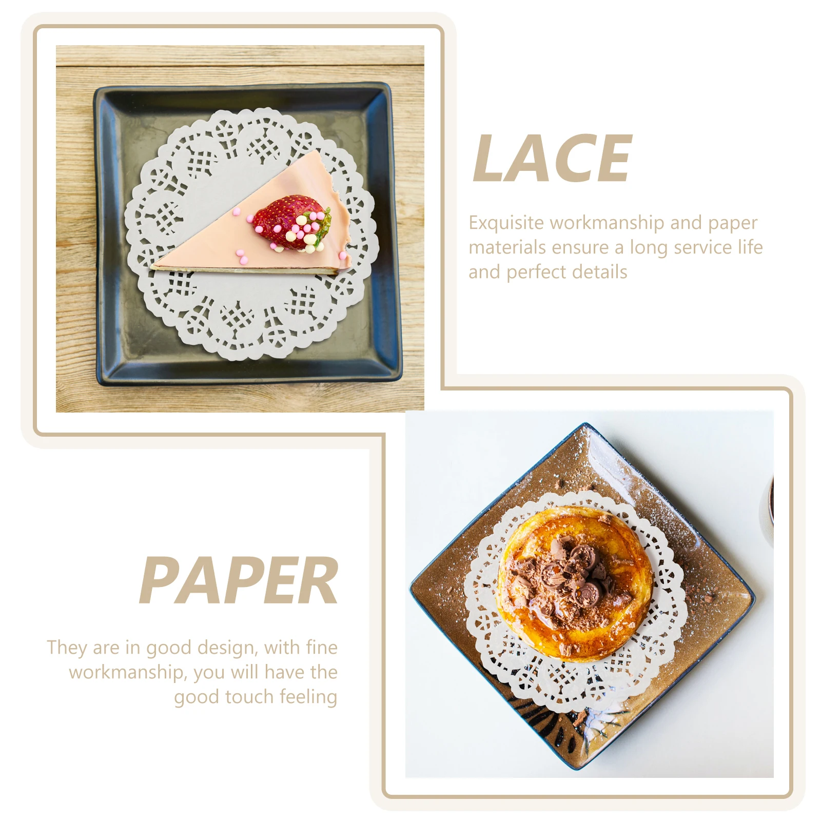 

420Pcs Oil Proof Paper Mat Hollow Lace Doilies for Food Cake Baking Kitchen Dessert Party Table Use