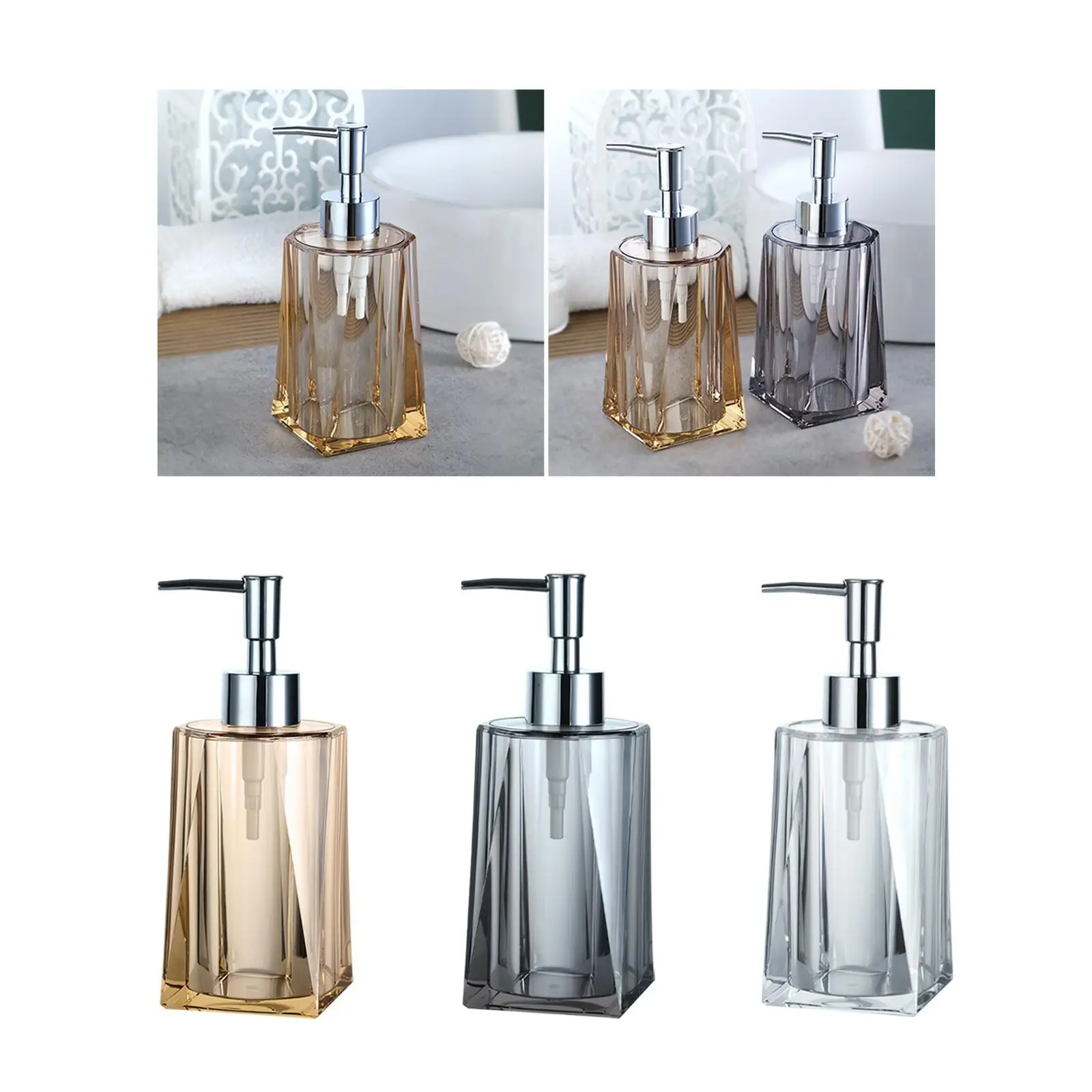 Hand Soap Dispenser Multifunctional Refillable Luxurious Lotion Pump Dispenser for Kitchen Hotel Travel Tabletop Decoration