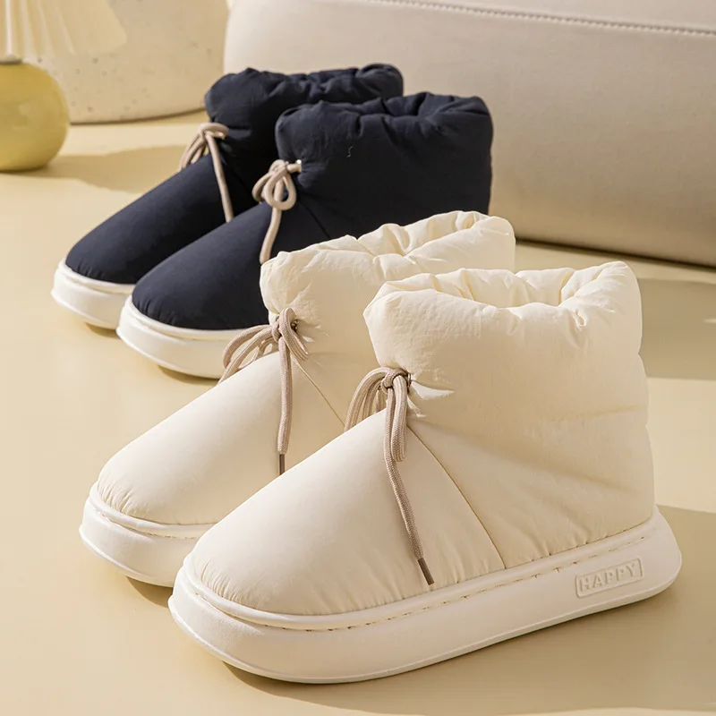 Couple Chunky Women Snow Boots Warm Down Winter 2025 Waterproof Female Ankle Boot with Fur Non-slip Comfortable Mom Cotton Shoes