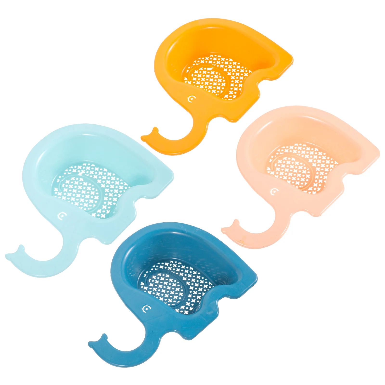 4 قطعة مصفاة حوض المطبخ البلاستيكية سلة الفيل شكل استنزاف سلة الغذاء تجفيف للفواكه الخضروات بالوعة المطبخ الغذاء