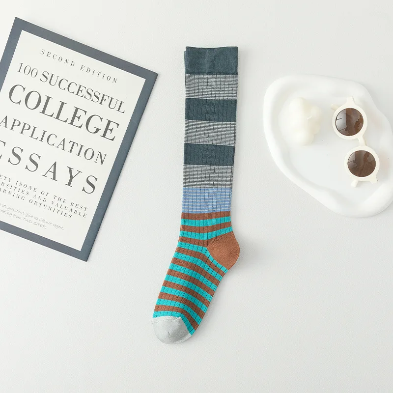 

Long Striped Socks Women's Casual Sports All-match Trendy Socks Ins Korean Version Of Spring And Autumn Cotton Socks