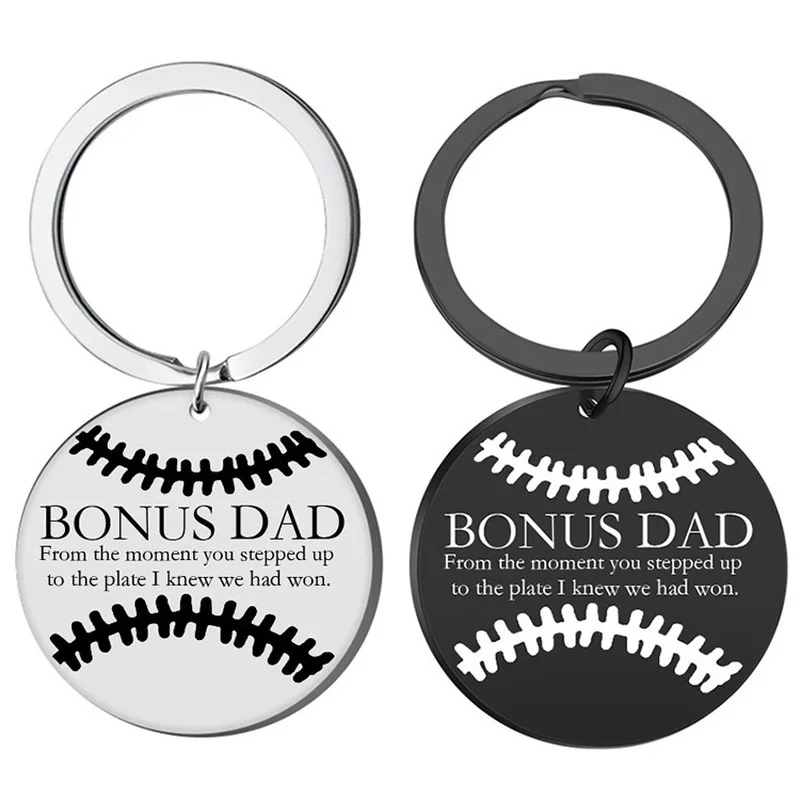 

2022 New Father Jewelry Gift for Father Stainless Steel Round Key Chain Football Necklace Family Jewelry