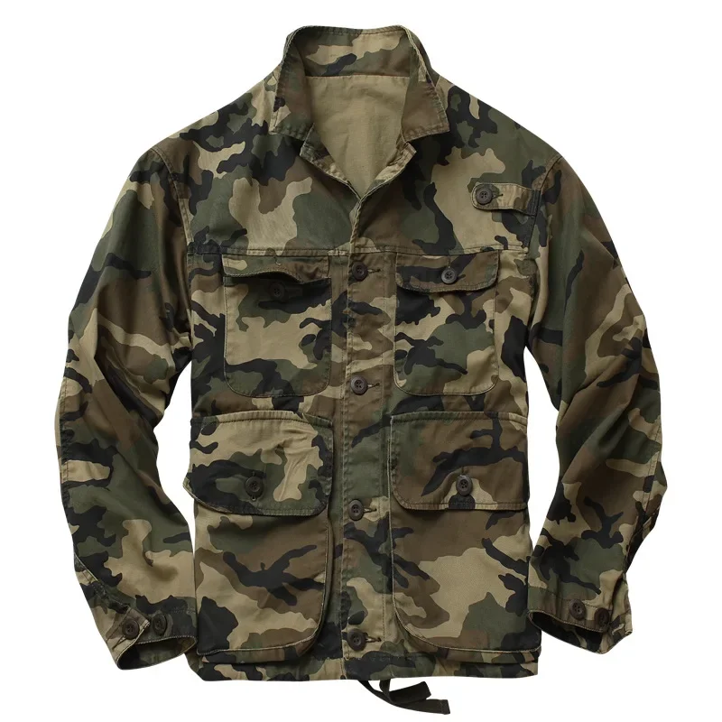 M65 Military Windbreaker Tactical Jacket Men\'s Camouflage Multi Pocket Stand Collar Cotton Tops Work Army Clothes Field Jacket