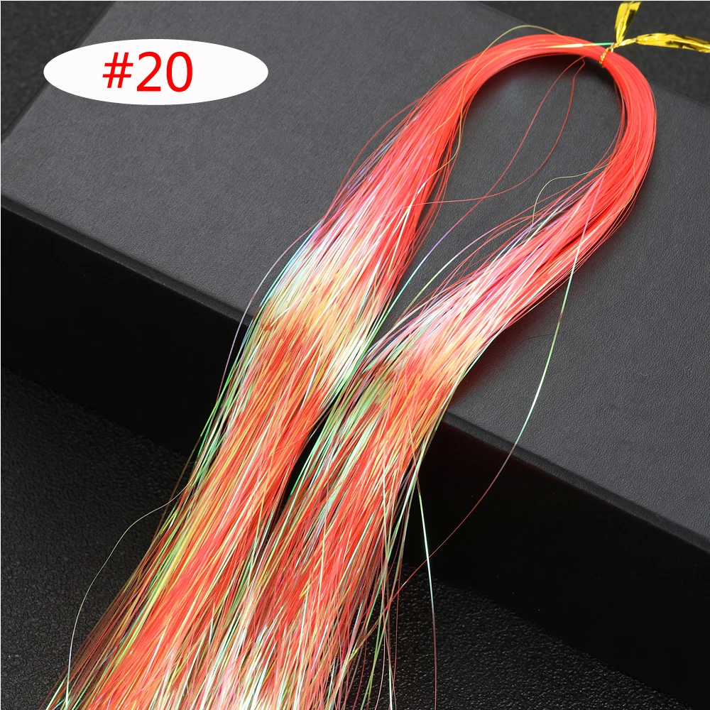 24 Colors 180 Strands Shiny Threads Glitter Hair Tinsel Gold Silk Hair Glitter String Extensions Accessories for Women Headdress