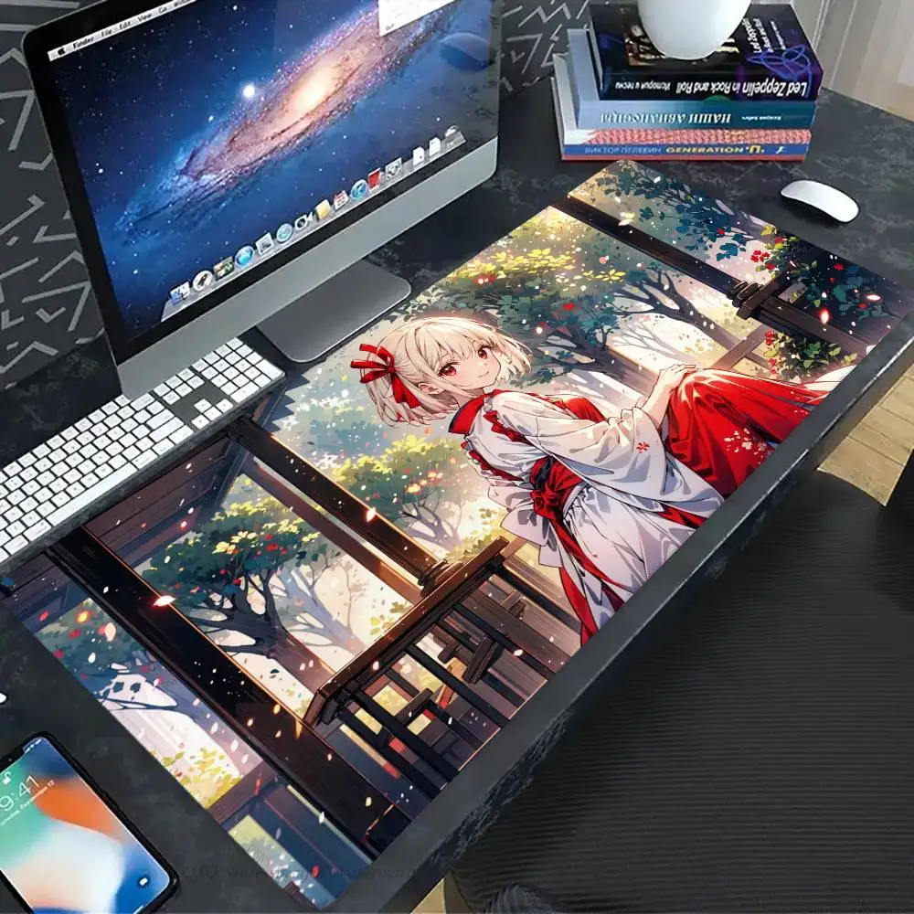 Anime Nishikigi Chisato Mousepad Non-slip Suitable For Office Computers Laptops E-sports Game Desk Mats XXL Keyboard