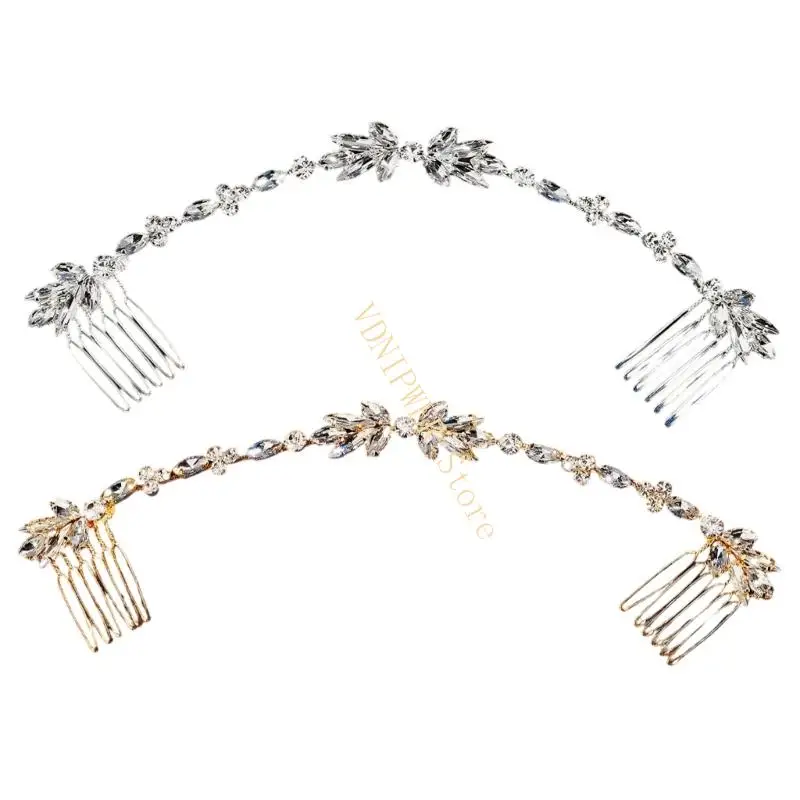 

Прочный двойной хрустальный гребень для женских вечерних платьев и церемоний D08E