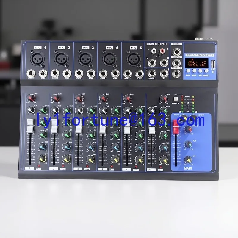 Professional F4/7 Mixer USB Bluetooth Reverb Small Home KTV Computer Recording Stage Performance Effect Device