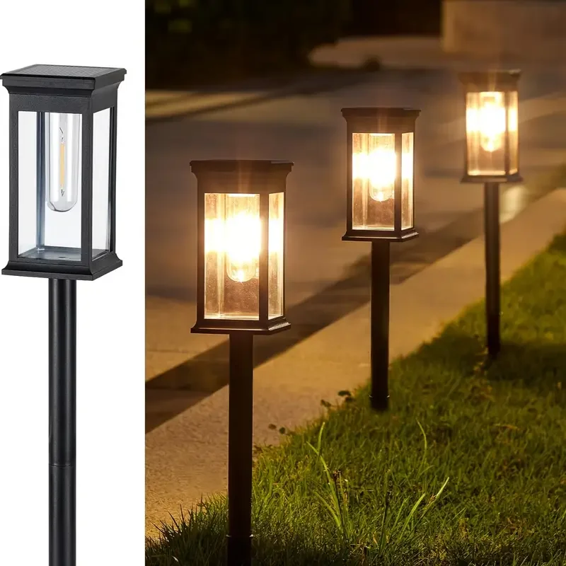 

Солнечные пейзажные дорожки, уличные водонепроницаемые светодиодные лампы для двора, сада, подъездной дороги, дорожки, энергосберегающее ночное освещение