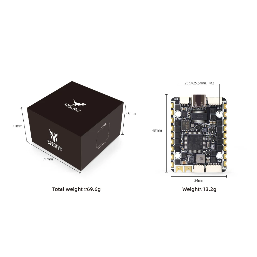 HGLRC SPECTRE F722 40A 6in1 AIO Flight Controller für Rekon Y6