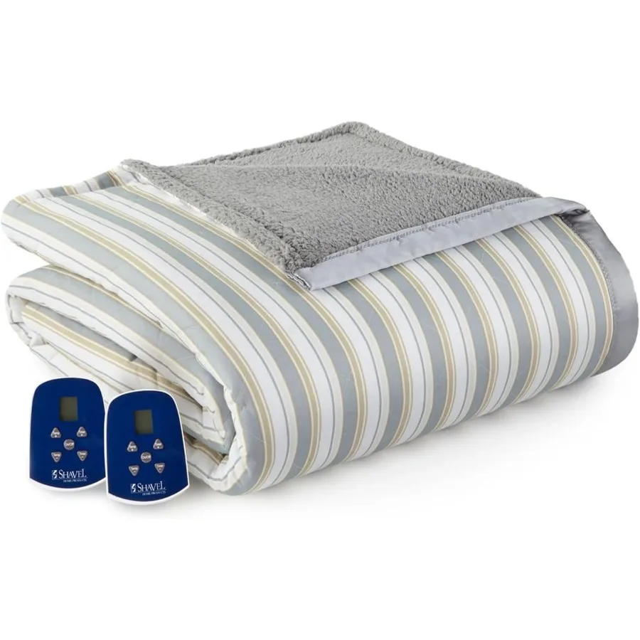 

Micro Flannel Heated Blanket with Sherpa Back for Cozy Relaxation at Home or in the Office 10Setting Programmable Electric Blan