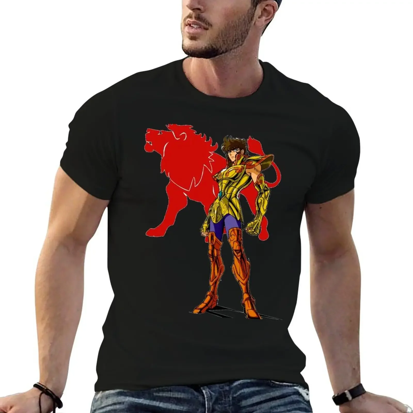 Gold Knight of the Constellation Leo T-Shirt graphics shirts graphic vintage t shirt men