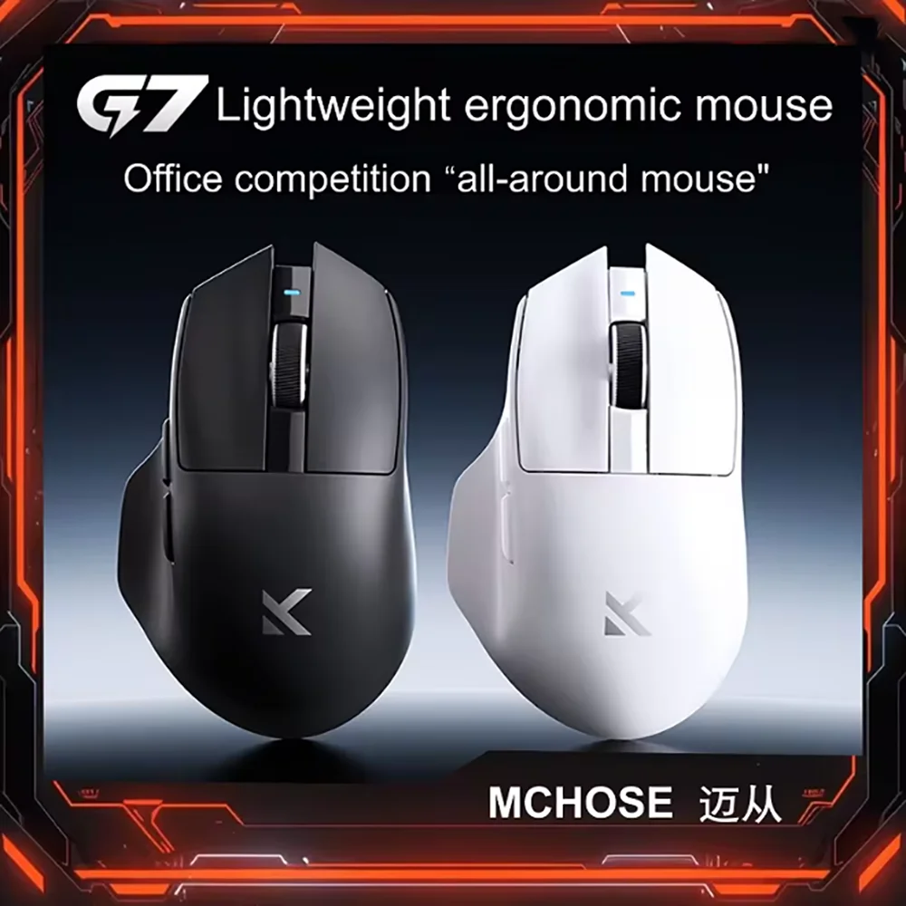 

MCHOSE G7 Wireless Mouse.Low-Power Ergonomic Design Lightweight Gaming Mouse with Three Mode Connection High Performance