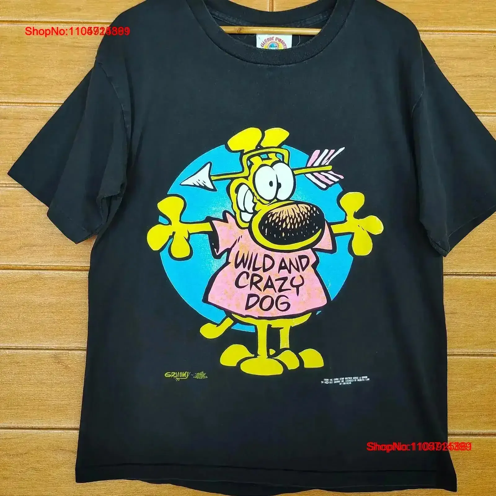 Vintage 90s Wild And Crazy Dog T Shirt 1991 Grimmy Inc Licensed By Mgm Fun Wear Comic Strip Mother Goose Grimm Mike Peters