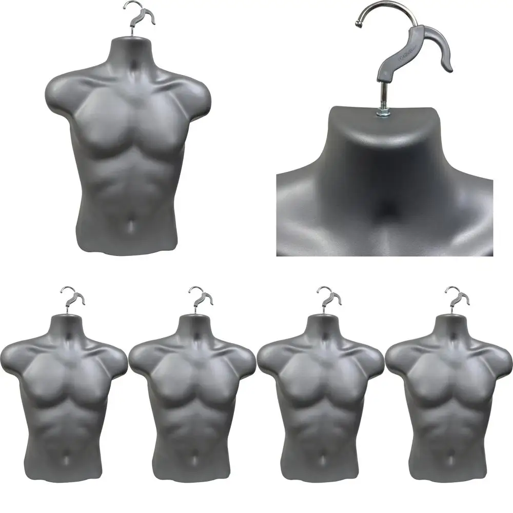 

Мужской манекен серого цвета с округлой талией, размеры S-M, только с крючком для подвешивания