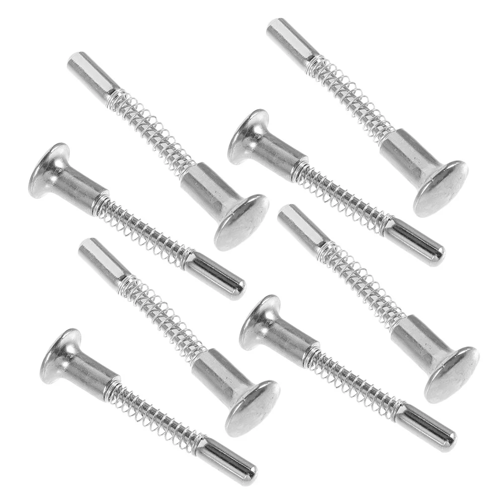 6pcs Baby Crib Latch Spring Loaded Plunger Latch For Mini Crib Bed Fastening Fixtures Iron Locking Pin Replacement Hardware