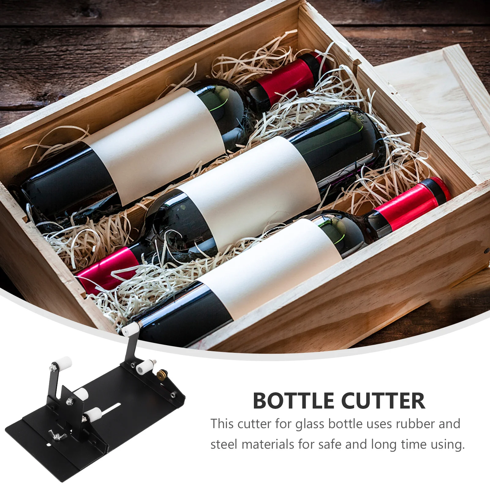 

1Set Glass Bottle Cutter High Hardness Adjustable Fixed Plate for Wine Beer Bottles Smooth Edge Cutting Tool Kit