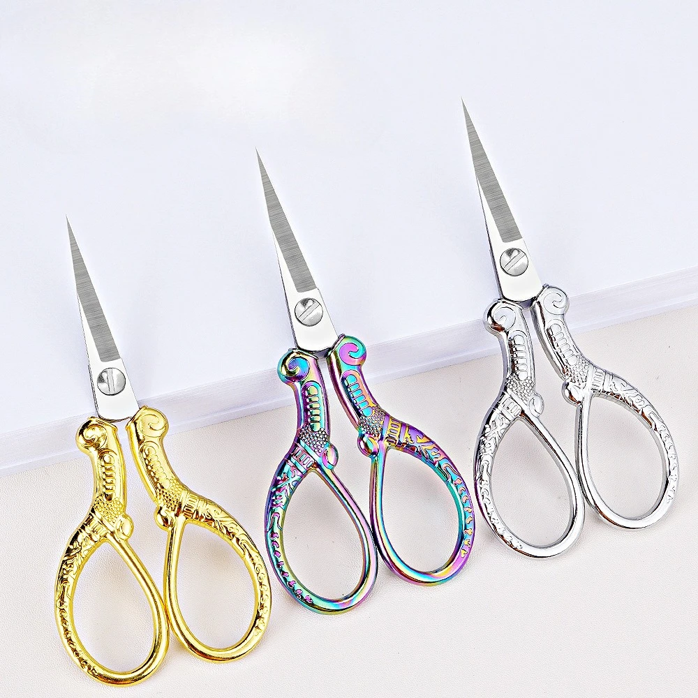 

Retro Exquisite Pointed Scissors Stainless Steel Household Scissors Window Grilles Wool Embroidery Scissors Hand-cut Student